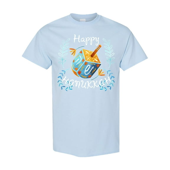 Inktastic Happy Hanukkah Dreidel and Laurels T-Shirt