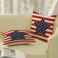 thumbnail image 4 of 4th of July Pillow Covers 20x20 Set of 2, Red Stripe Blue Star Decor America Flag Throw Pillows Independence Memorial Day Pillowcase Patriotic Decorations Linen Outdoor Cushion Case for Couch, 4 of 6