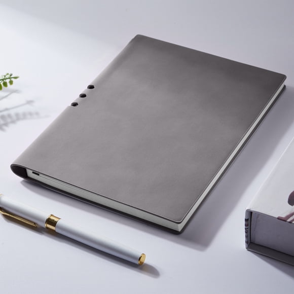 Cuaderno A5 | Cuaderno de tapa dura con páginas perforadas | Agenda de 200 páginas de papel grueso para el trabajo, la oficina y los negocios