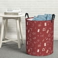 thumbnail image 4 of DouZhe Grands Paniers à Linge Pliables Imperméables, Griffonnages de Fond de Musique Imprime Circular Hamper avec Poignées, 4 of 6