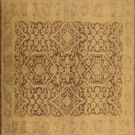 Ahgly Company Indoor Square Oriental Brown Traditional Area Rugs, 4' Square