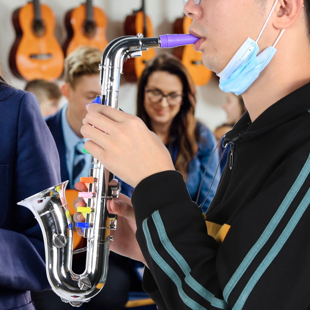 Musical Instrument Child Saxophone, Saxophone, Adornment Enthusiast Decoration For Children Silver