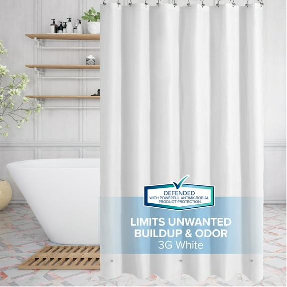 SlipX Solutions 70 in. x 72 in. Lightweight PEVA Shower Liner, White