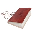 thumbnail image 6 of Ajuny Leather Journal Diary Handmade Paper Writing Notebook 200 Unline Pages Vintage Travel Artist Sketch Diary Gift 8x6 inch, 6 of 7