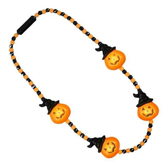 Blinkee LUWPBN-OR Light Up Witchy Pumpkin Beaded Necklace