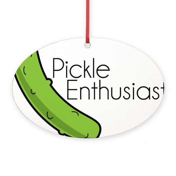 CafePress - Pickle Enthusiast - Oval Wood Ornament, 5.25"W x 3.5"H