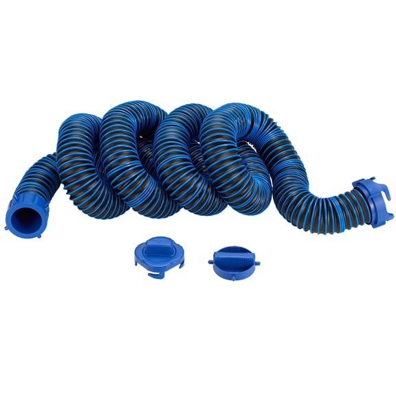 Filluck 15FT RV Sewer Hose, Heavy Duty TPE Material for Abrasion Resistance and Crush Protection, Camper Sewer Hose Kit with Swivel Fitting, 4-in-1 Adapter