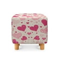 thumbnail image 2 of Jiueut Heart Print Ottoman Slipcover, Removable Footrest Sofa Cover Washable Square Footstool Slipcover with Elastic Bottom for Living Room Valentine's Day Decor, 2 of 6