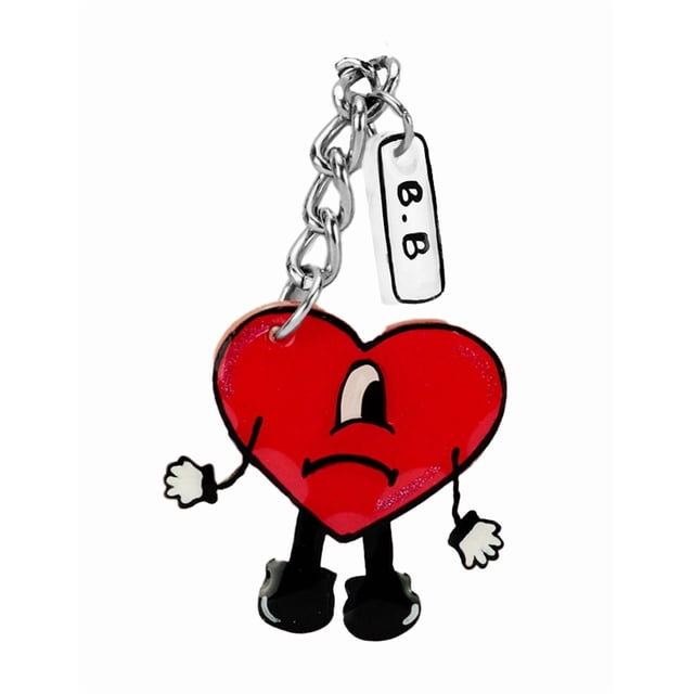Llavero artesanal de corazón rojo