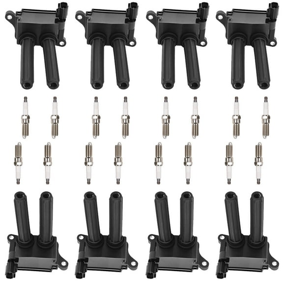 8 ISA Ignition Coil and 16 Spark Plugs Compatible with 2006-2008 Chrysler 300 5.7L V8 Replacement for UF504