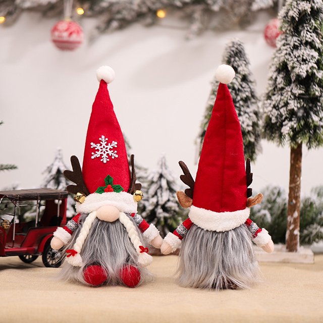 Adorno De Muñeca Sin Rostro Con Cuernos De Lámpara Adorno De Muñeca De Hombre Viejo De Bosque Creativo Nórdico De Navidad,Masculino,33*13*9.5cm ZefeiWu 8390614894785