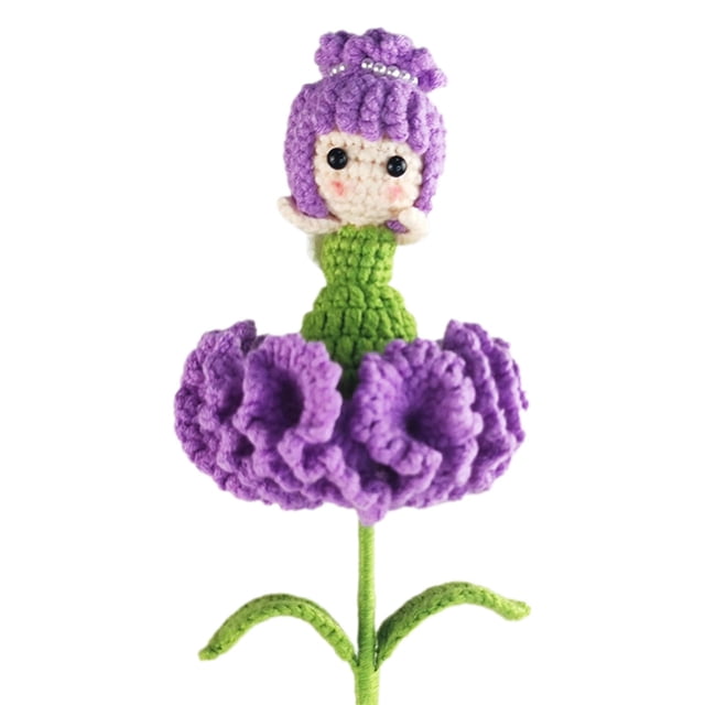 Clearance! Crochet Kit Crochet Carnation Fairy Crochet Doll Kit for Beginners with Video Tutorials Crochet Kit Crochet Yarn and Hook Set for Beginners Knitting Kit for DIY Knitting DIY,Purple