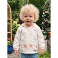 thumbnail image 4 of RUINIXCW Toddler Girl Fall Jacket Flower/Rugby Print Hooded Zipper Long Sleeve Coat, 4 of 8