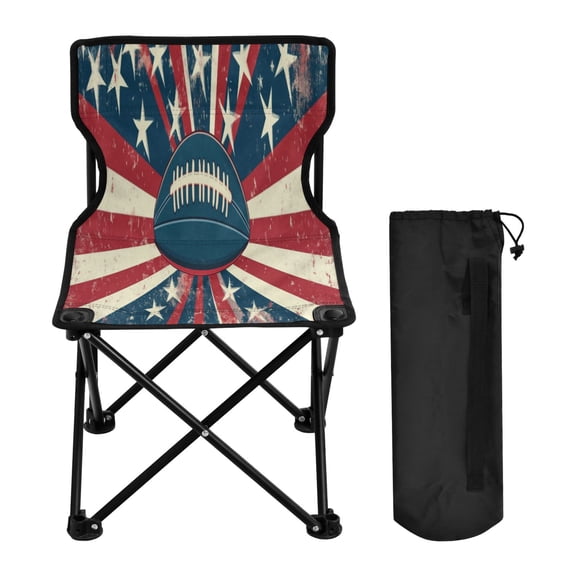 BZSMCE Camping Chairs Modern Old Glory Football Pattern Folding chair