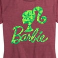 thumbnail image 3 of Barbie - St. Patrick's Day Shamrock Pattern Logo - Women's Short Sleeve Graphic T-Shirt, 3 of 5