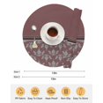 thumbnail image 6 of 15 Inch Round Placemats Set of 6, Boho Red Brown Flower Non Slip Heat Insulation PP Table Mats, Abstract Bohemia Pesley Floral Washable Place Mats for Kitchen Dining Party Table Decor, 6 of 7