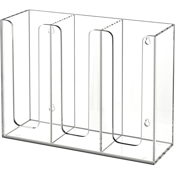 Acrylic Cup and Lid Holder, 3 Compartment, Disposable Coffee Cup Dispenser Cup Storage Organizer, Clear