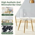 thumbnail image 5 of JUFU Clear Dining Chairs Set of 8, Clear Acrylic Dining Chairs with Gold Metal Legs, Modern Kitchen Seating, 5 of 11