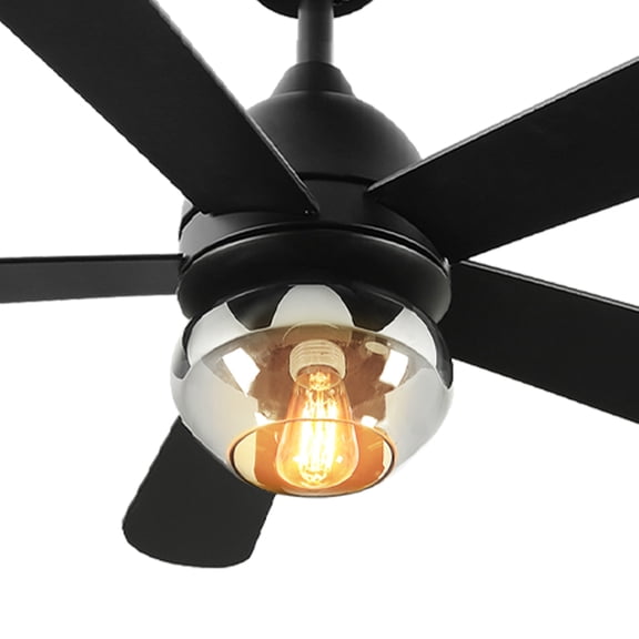 ModFusion 42" Black Modern Ceiling Fan with LED Light & Remote, Quiet DC Motor, 6-Speed Reversible