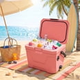 thumbnail image 2 of ELLEGNT 21 QT Portable Hard Cooler, Insulated Ice Chest with 2 Cup Holders, Pink, 2 of 10