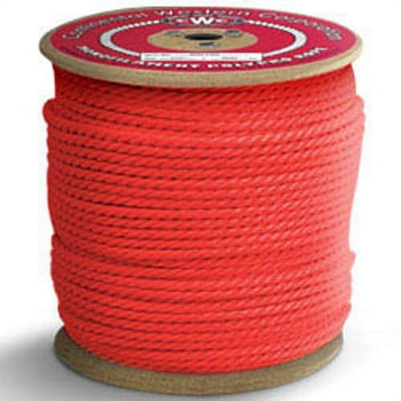 CWC 3-Strand Polypropylene Rope - 3/8" x 600 ft., Red