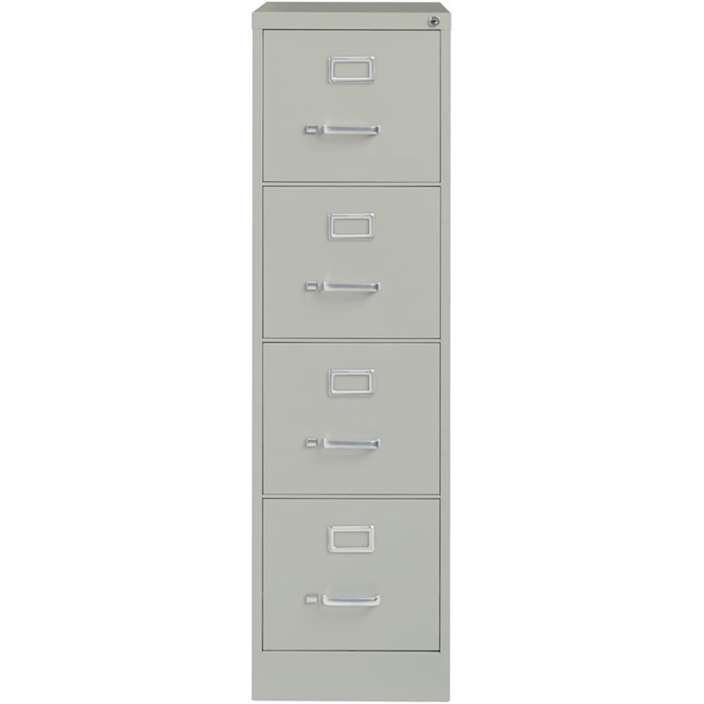 Home Square 4 Drawer Vertical Wood Filing Cabinet Set in Light Gray (Set of 2)