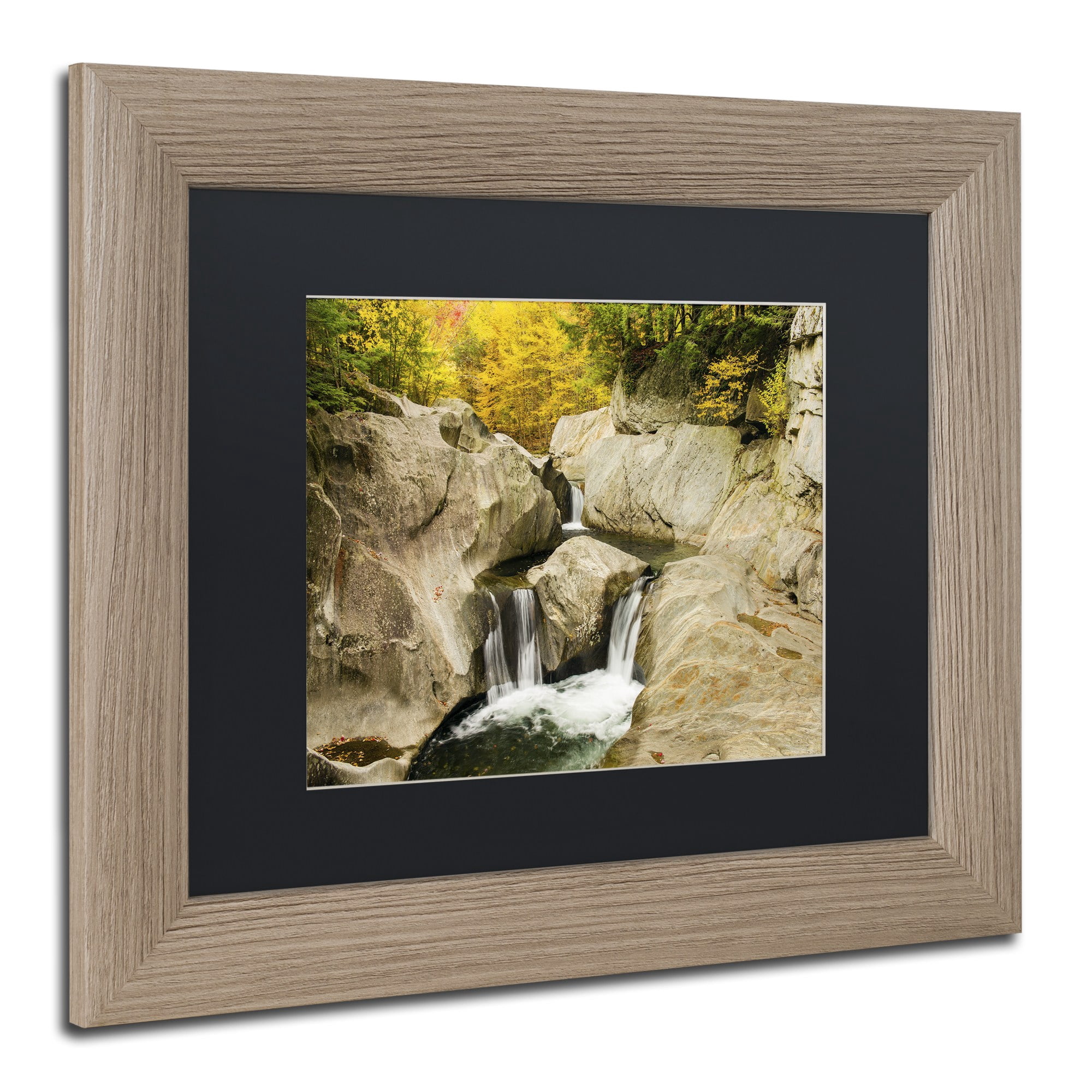 Trademark Fine Art "Fall at the Falls" Canvas Art by Michael Blanchette Photography Black Matte, Birch Frame