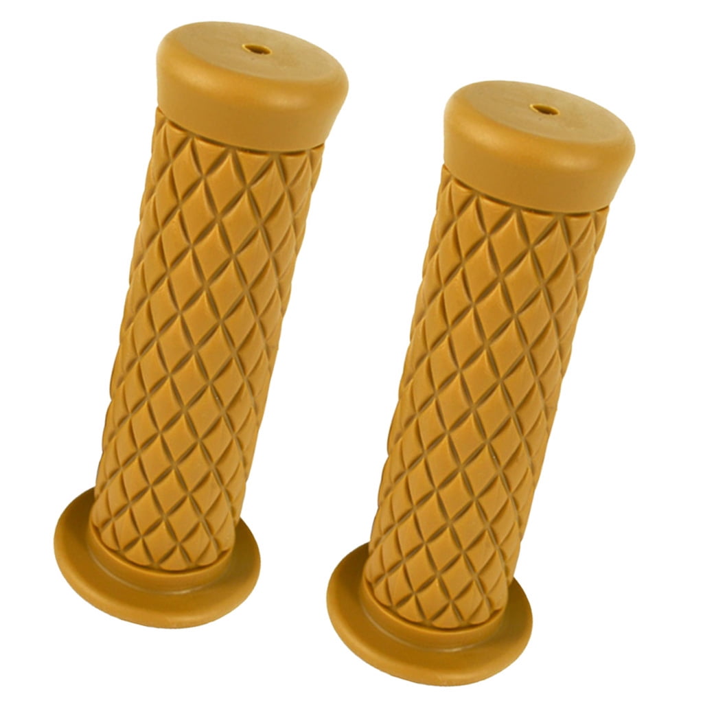 Poignées De Guidon Moto Bleu Anodisé - Caoutchouc Pour Barres De 22 Mm - Neuves