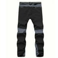 thumbnail image 4 of Men's Casual Pants Men's Color Block Hiking Trousers Windproof Work Trousers Warm Lined Trekking With Pockets Outdoor Fitness Softshell Grey XL, 4 of 5