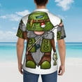 thumbnail image 4 of Balery Fishing Gnome Camisas hawaianas de manga corta para hombre, camisas playeras de corte holgado, camisas de vacaciones con botones,Small, 4 of 7