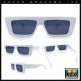 thumbnail image 3 of Womens 80s Mod Square Cat Eye Narrow Rectangle Thick Plastic Sunglasses White - Black, 3 of 8