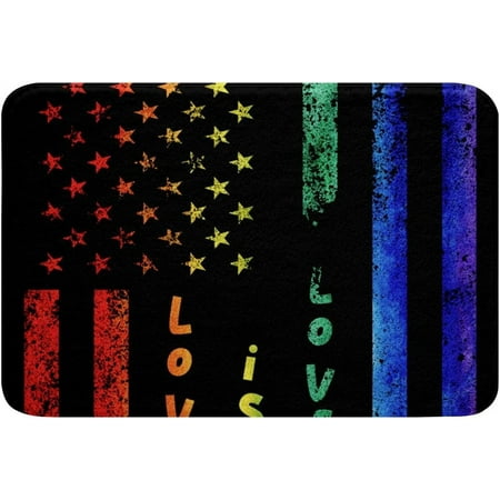

Pride American Flag Bath Mats Rainbow Stripes Bathroom Mats Rugs Pride Theme Rug Carpets Floor Mat Bathroom Decorationsches for Kitchen Bedroom Door Mat 24x16 Inch