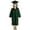 czb# Dark Green8, variant on Unisex Girls Boys Graduation Cap Gown Long Sleeve Solid Color Full Zip Up Pleated V-Neck Loose Fit Relaxed Oversized Long Robe With Pockets Tassel Classic Clothes Outfits,Black,3-4 Years