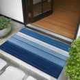 thumbnail image 5 of 2x3 Door Mat Rug, Blue Ombre Stripe Non-Skid Rubber Backing Large Rectangle Rugs - Living Room Bedroom Home Office, Farmhouse Striped Modern Abstract Art Indoor Floor Mat Carpets Washable Rug, 5 of 9
