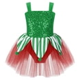thumbnail image 5 of Yruioon Kids Christmas Elf Costume Girls Sequin Tutu Skirt Ballet Dance Leotard Figure Skating Dress Green 10, 5 of 7