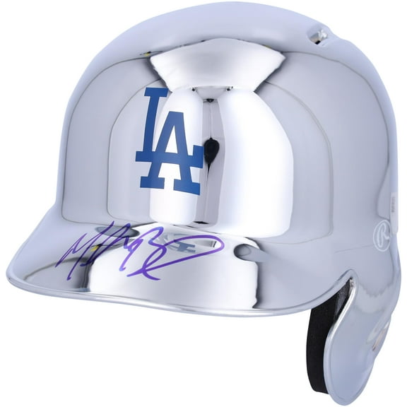 Mookie Betts Los Angeles Dodgers Autographed Rawlings Blue Chrome Mini Batting Helmet - Fanatics Authentic Certified