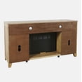 thumbnail image 3 of Fairview Modern Transitional 60" Chevron Fireplace Storage Console TV Stand with Electric Fireplace, 3 of 10