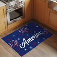 thumbnail image 2 of 2x3 Ft Entryway Area Rug, American Independence Day Kitchen Rug Runner Washable Floor Mat, Red Blue Fireworks Retro Stars Non Slip Indoor Door Mat Throw Carpet for Bathroom Living Room Bedroom, 2 of 8