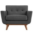 thumbnail image 3 of Hawthorne Collections (Set of 2) Contemporary Upholstered Fabric Accent Arm Lounge Chair in Gray with Solid Wood Legs, 3 of 5