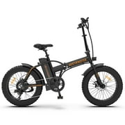 Aostirmotor Folding Electric Bike, Electric Bicycle with 500W Motor 36V 13AH Removable Lithium Battery, 20" inch Fat Tire Ebike for Adult