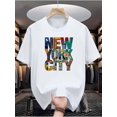 thumbnail image 2 of New York City Print Men's T-Shirt - Casual & Comfortable Summer Tee with Unique Graphic Design, Machine Washable, 2 of 6
