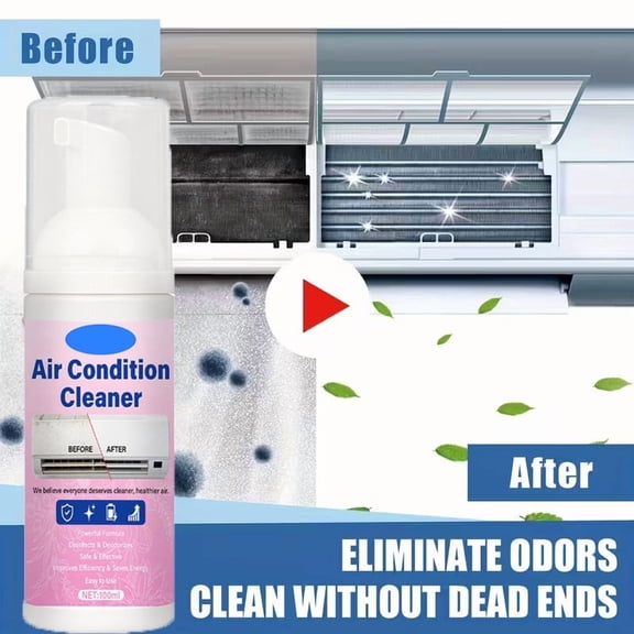 AC Coil Foam Cleaner Spray, 2-Pack Effectively Removes Odors and Improves Efficiency for Home Office All Types Air Conditioners, 6.76 oz
