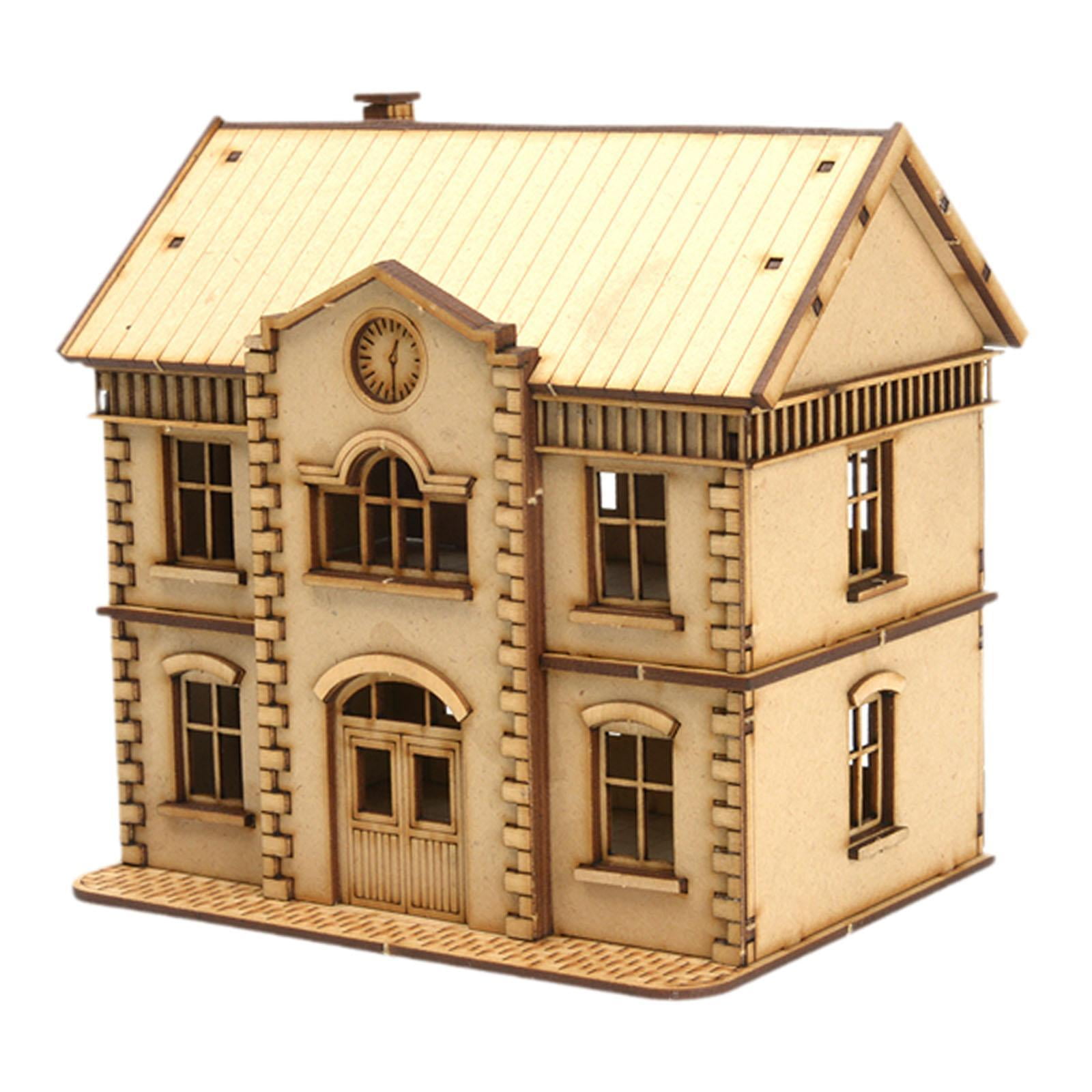 European Building Model Kit Miniature Wooden House Foam Material DIY Hobby Collection Decor for Adults