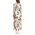 thumbnail image 6 of hirigin Flower Print V-Neck Short/ Half Sleeve Bohemian Dress One-Piece, 6 of 9