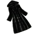 thumbnail image 4 of Wdfiry 2024 Clearance Winter Coats for Women,Warm Thick Faux Fur Coat Big Hooded Parka Overcoat Plus Size Long Sleeve Open Front Fluffy Windbreaker Jacket, 4 of 4