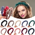 thumbnail image 3 of No-slip for Washing Face Hair Accessories Twist Hair Hoop Headwear Sponge Headbands Braided Hairbands Spa Headband Makeup Headband WINE RED, 3 of 8