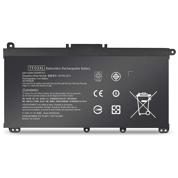 TF03XL Battery for HP Pavilion X360 15-CC 15-CD 15-CK 14-BF 14-CD 14M-CD Series 14m-cd0001dx 14-cd0003dx 15-cc0xx 15-cc1xx 15-cc023cl 15-cc154cl 15-cc563st 15-cd040wm 15-cd075nr 17-ar050wm 920070-855