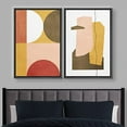 thumbnail image 2 of IDEA4WALL Framed Canvas Print Wall Art Multicolor Mid-Century Semi-Circle Polygon Collage Abstract Shapes Modern Boho Chic for Living Room, Bedroom, Office - 24"x36"x2 Black, 2 of 5