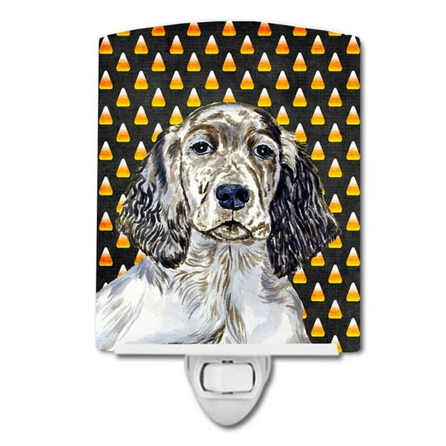 Carolines Treasures LH9063CNL English Setter Candy Corn Halloween Portrait Ceramic Night Light