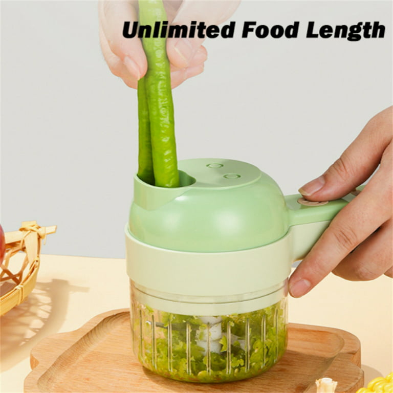 Lishuaiier 4in1 Handheld Electric Vegetable Cutter Set Food Processor 
